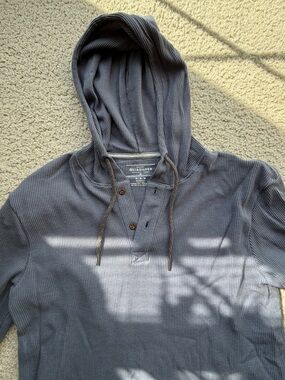 Quiksilver Men's Slate Gray Waffle-Knit Hooded Henley